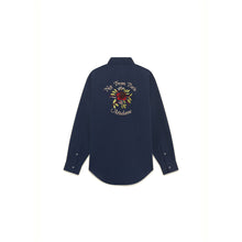 Load image into Gallery viewer, LA CHEMISE SLOGAN FLEURS - NAVY