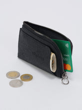 Load image into Gallery viewer, ZIPPERED WALLET RECYCLED LEATHER - BLACK