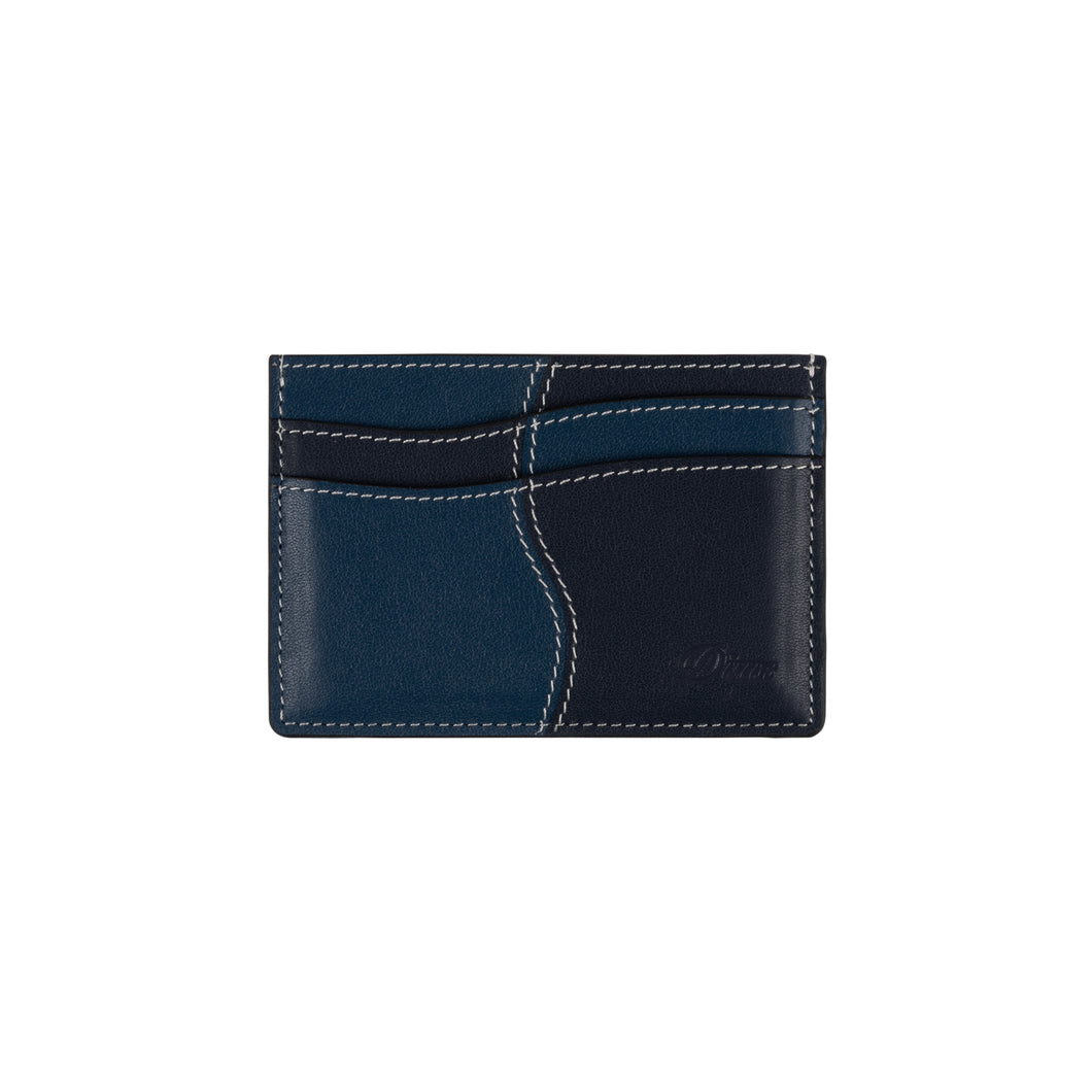 WAVE LEATHER CARDHOLDER - NAVY