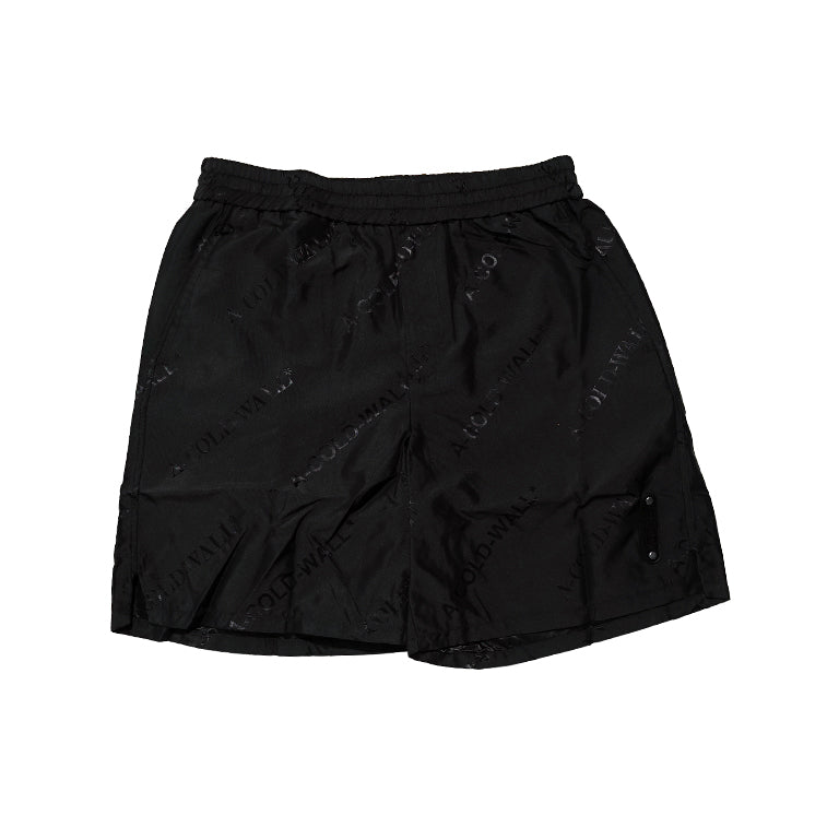 WOVEN MONOGRAM SHORTS - BLACK