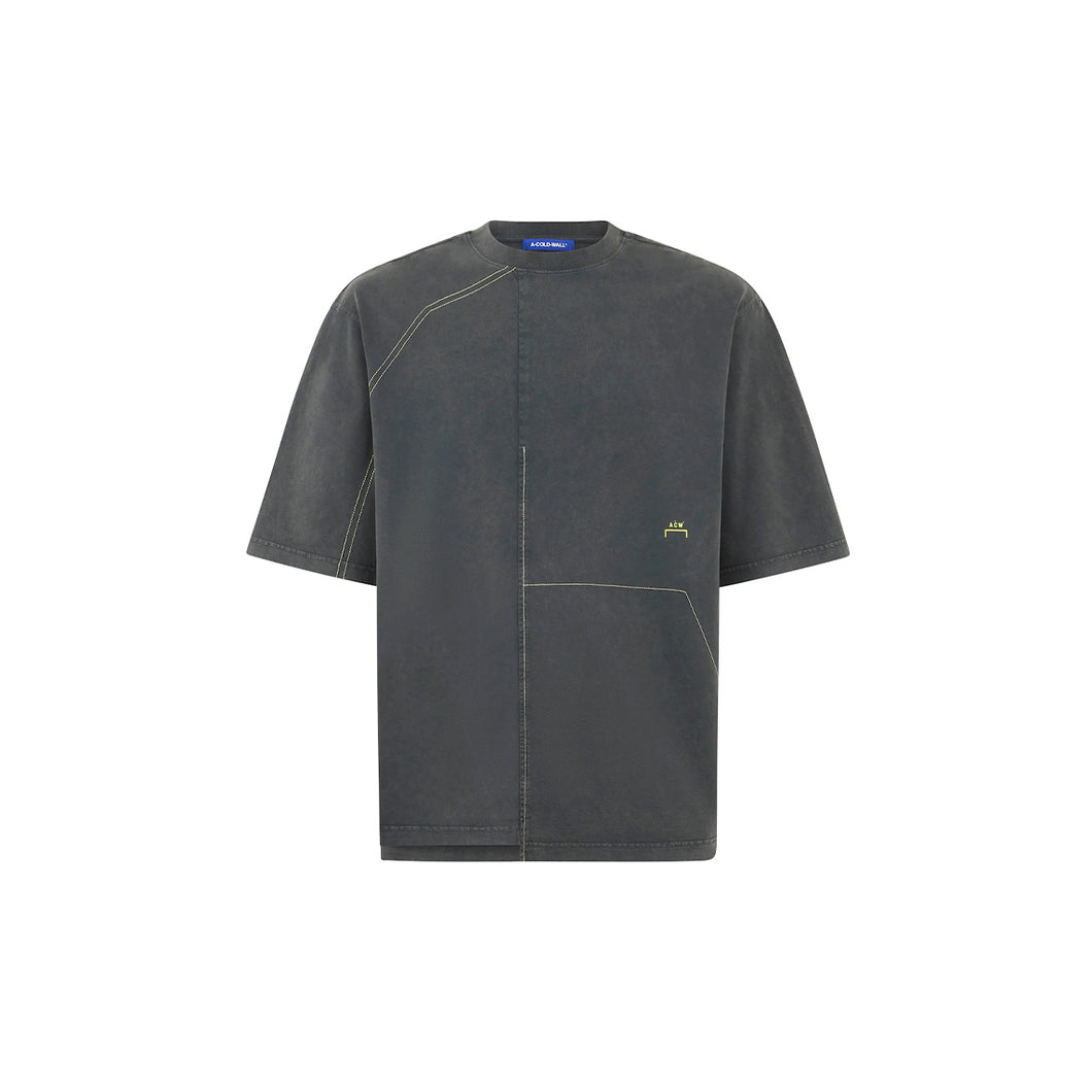 KNITTED OBLIQUE T-SHIRT - GREY