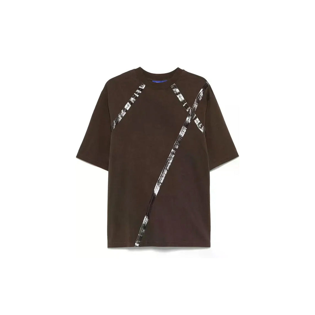 KNITTED ANTENNE T-SHIRT - BROWN