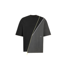Load image into Gallery viewer, KNITTED SPLICED T-SHIRT - BLACK
