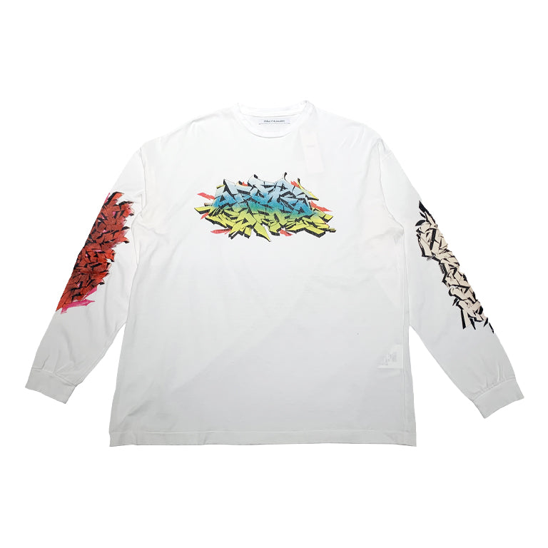 PIECE PRINTED TEE LS - WHITE