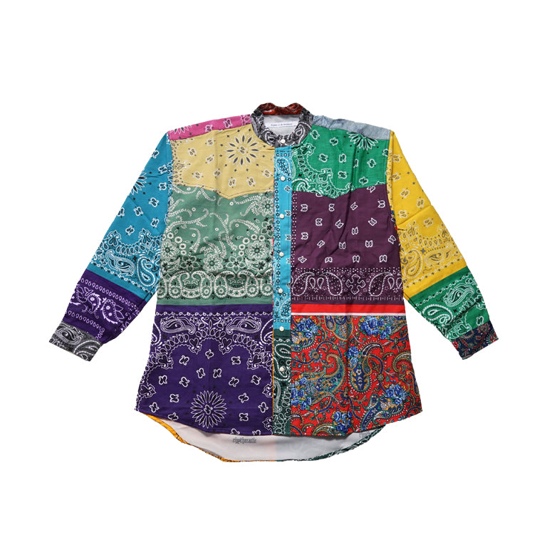 PATCHWORK BANDANA SHIRT LS - MIX