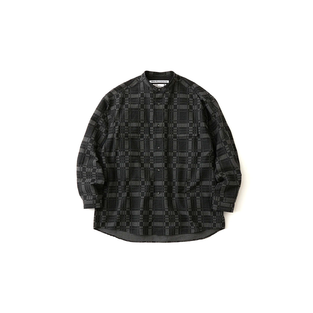 CHECK JACQUARD SHIRT - BLACK