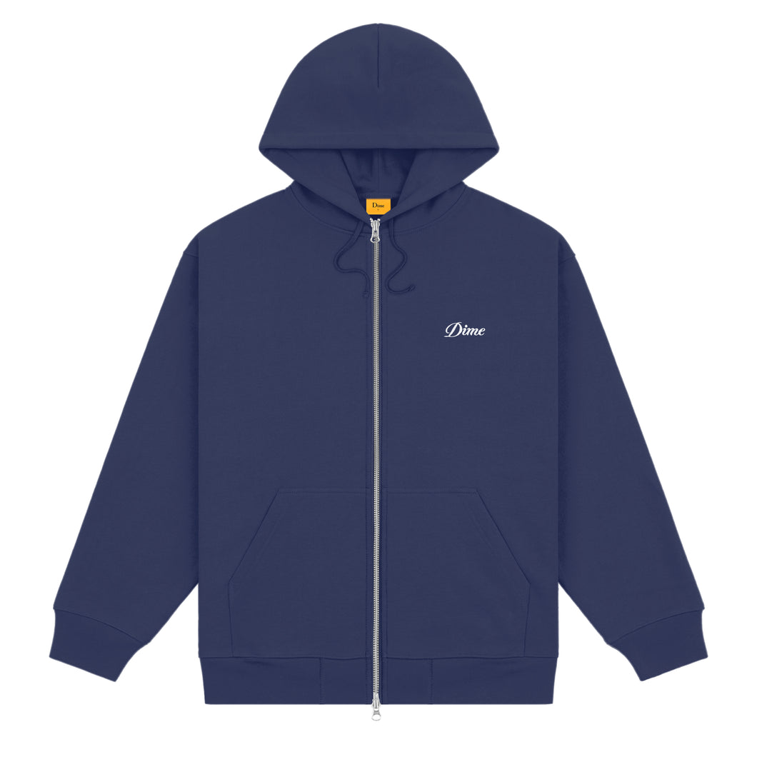 CURSIVE ZIP HOODIE - NIGHT BLUE