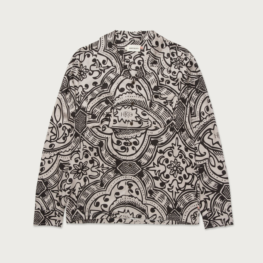 LS PRINTED WOVEN - BLACK