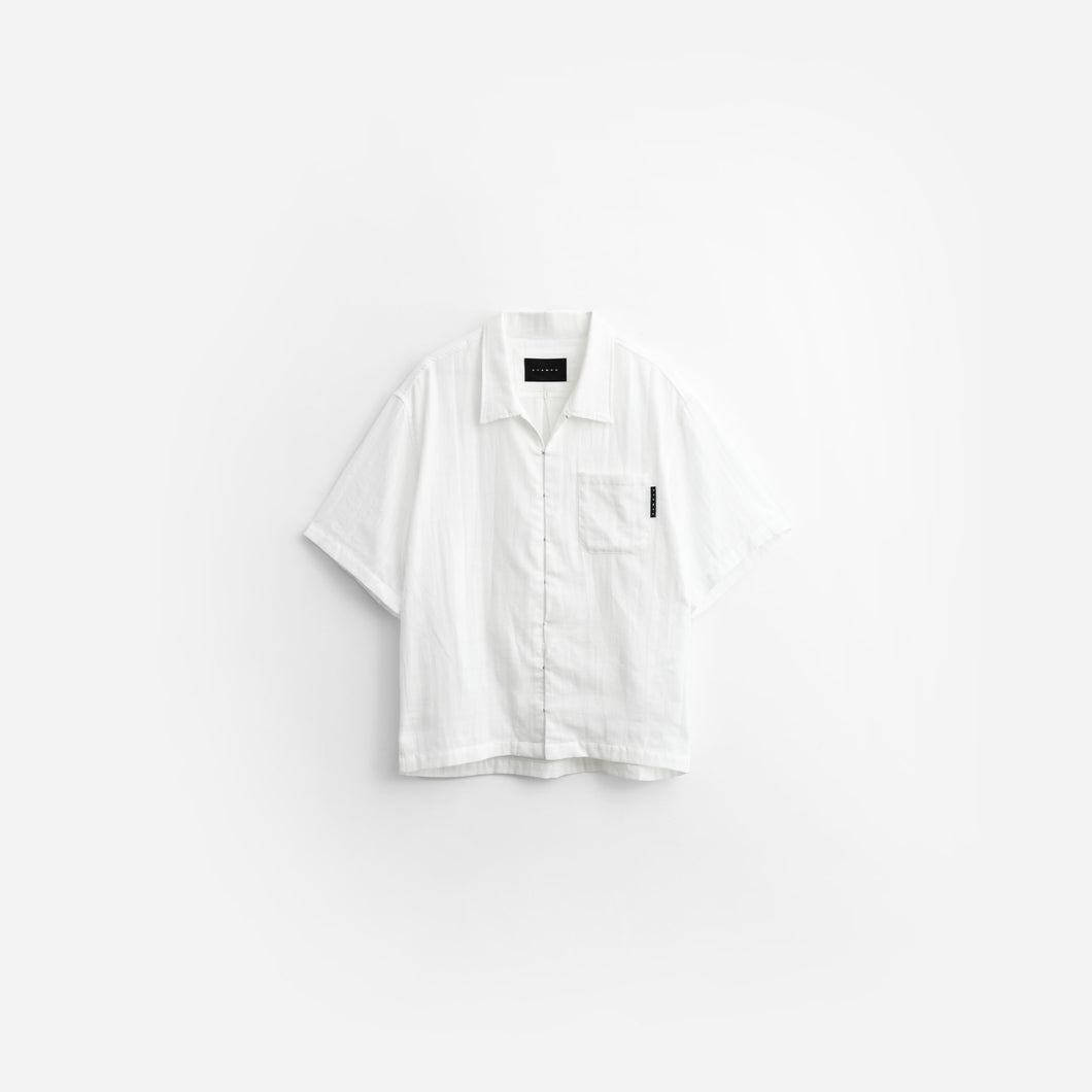 HOOK AND EYE FRONT SS BUTTONDOWN - WHITE