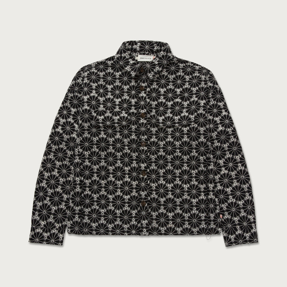 LEGACY EYELET SHIRT - BLACK