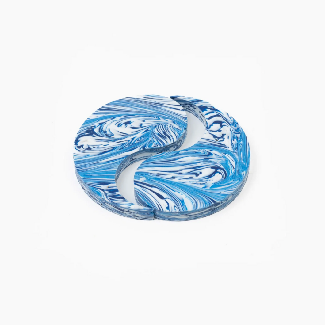 RECYCLED DUALISM COASTER SET OF 4 - BLUE WAVE