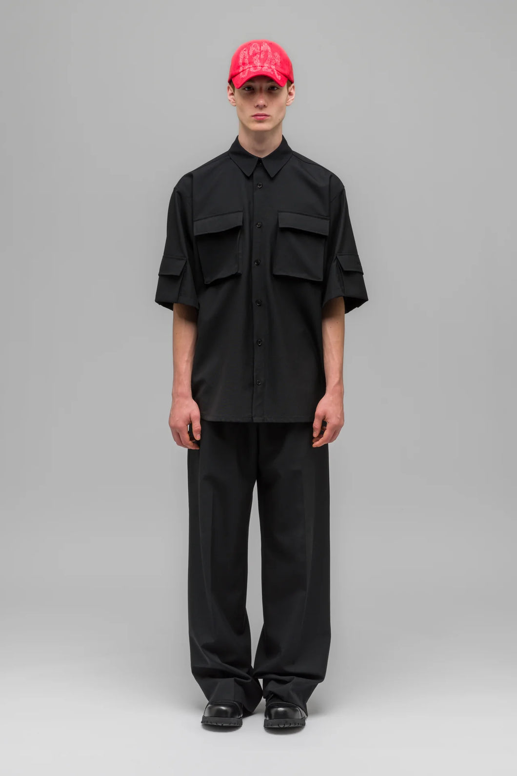 TAILORED FLAP POCKET SHIRT - BLACK