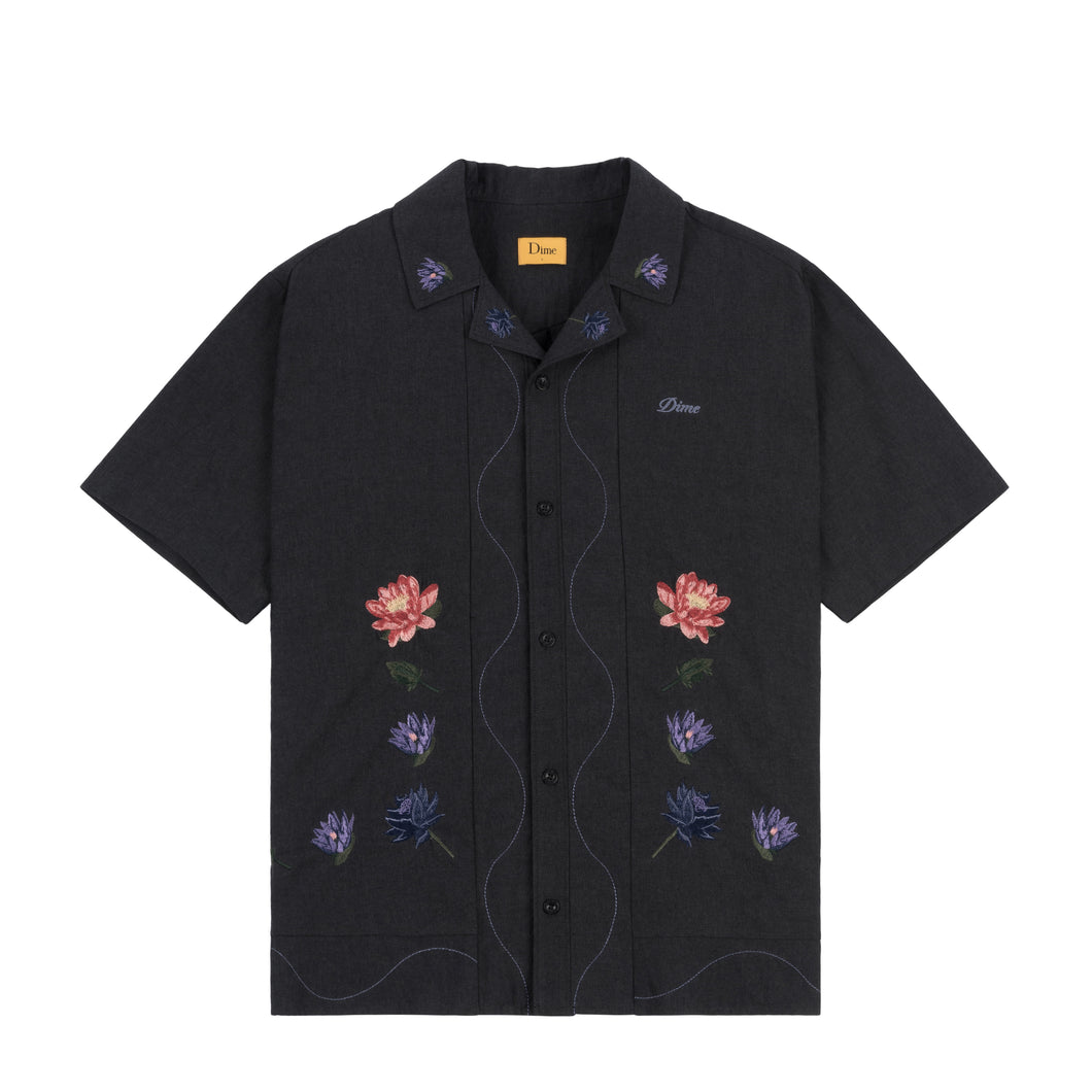 LOTUS BUTTON UP SS - VINTAGE BLACK