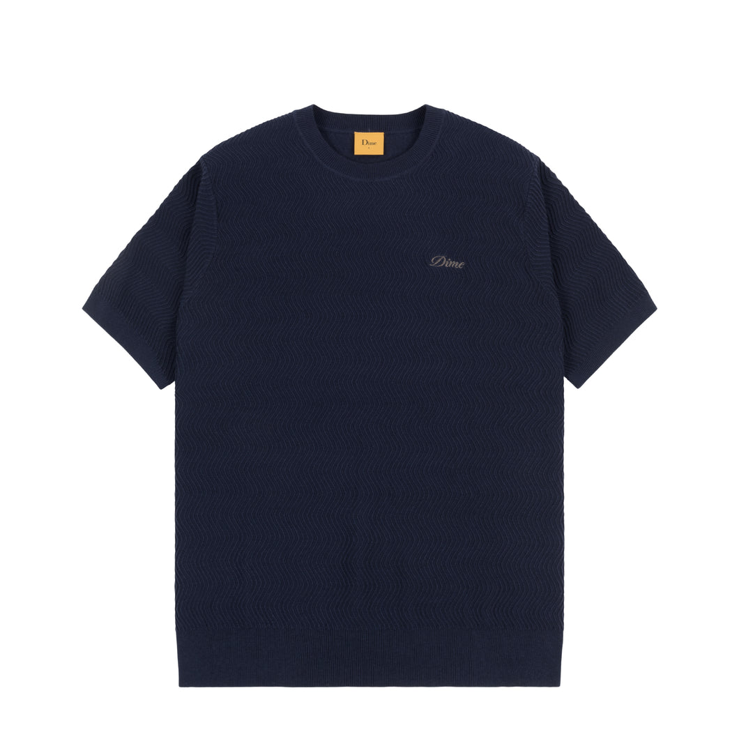 WAVE KNIT SS SHIRT - DARK INDIGO