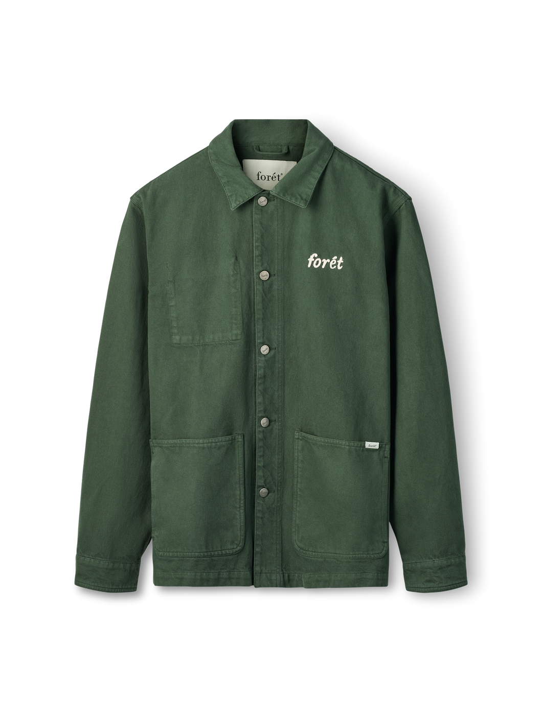 WOOD TWILL OVERSHIRT - DARK GREEN