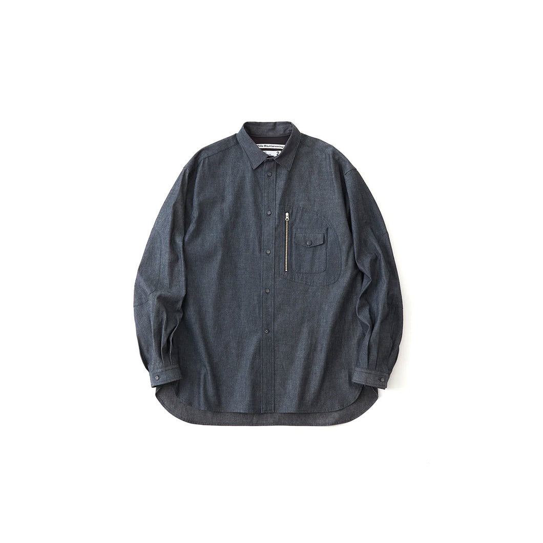 GUSSET SLEEVE POCKET CHAMBRAY WORK SHIRT - INDIGO