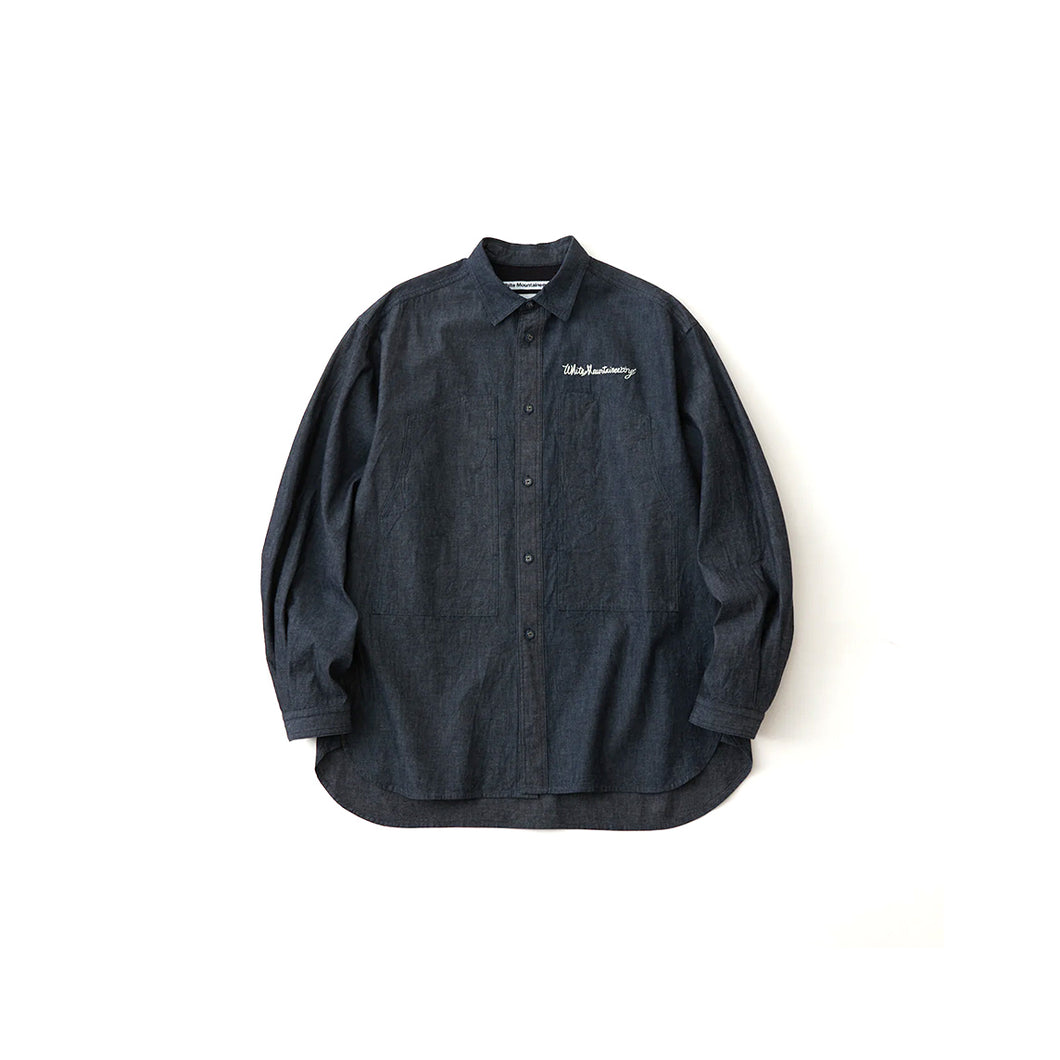 MID GUSSET SLEEVE CHAMBRAY WORK SHIRT - INDIGO