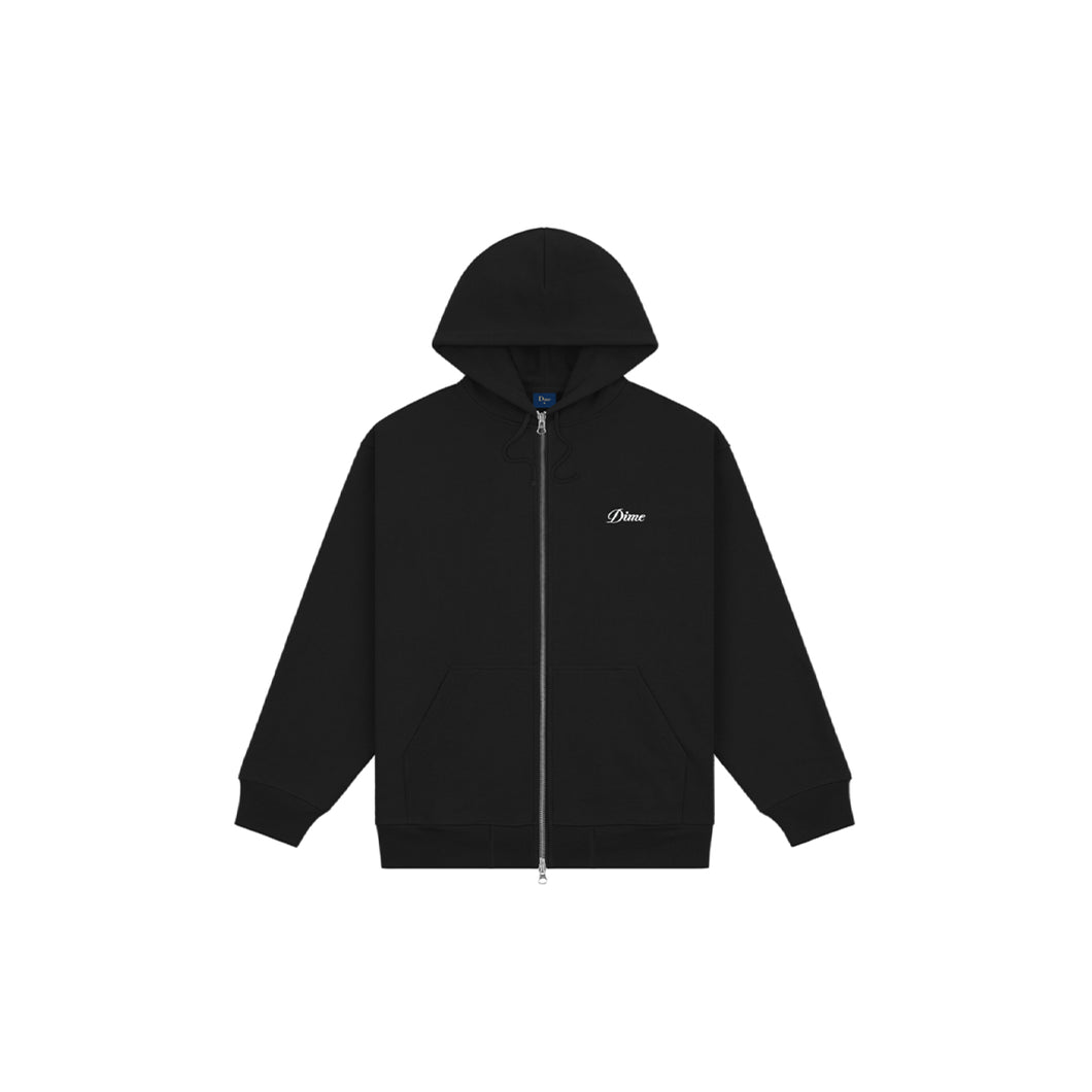 CURSIVE ZIP HOODIE - BLACK