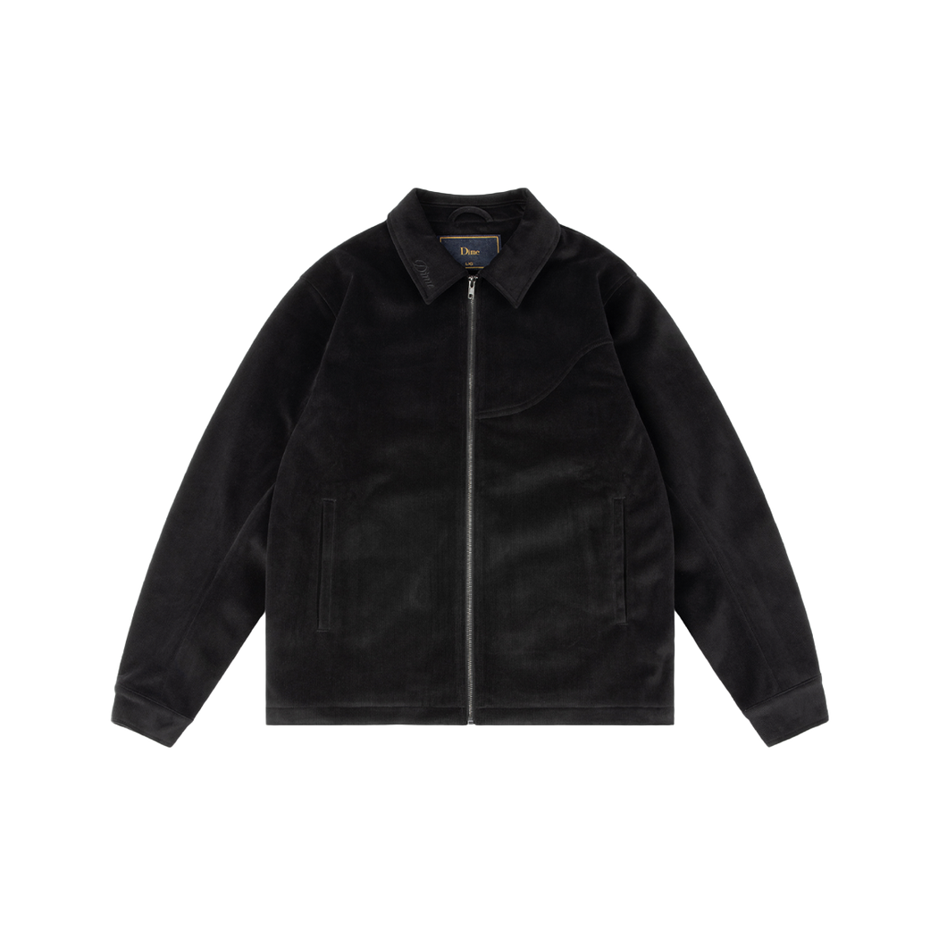 CORD ZIP JACKET - BLACK