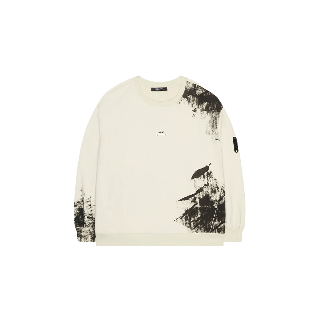 KNITTED BRUSHSTROKE CREWNECK - BONE