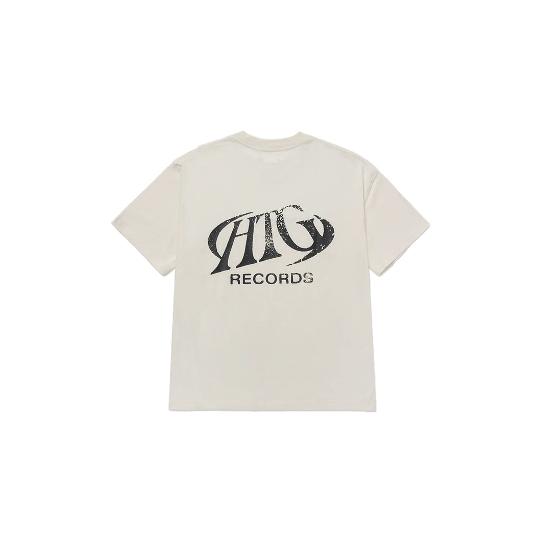 HTG RECORDS OVAL LOGO TEE - CREAM