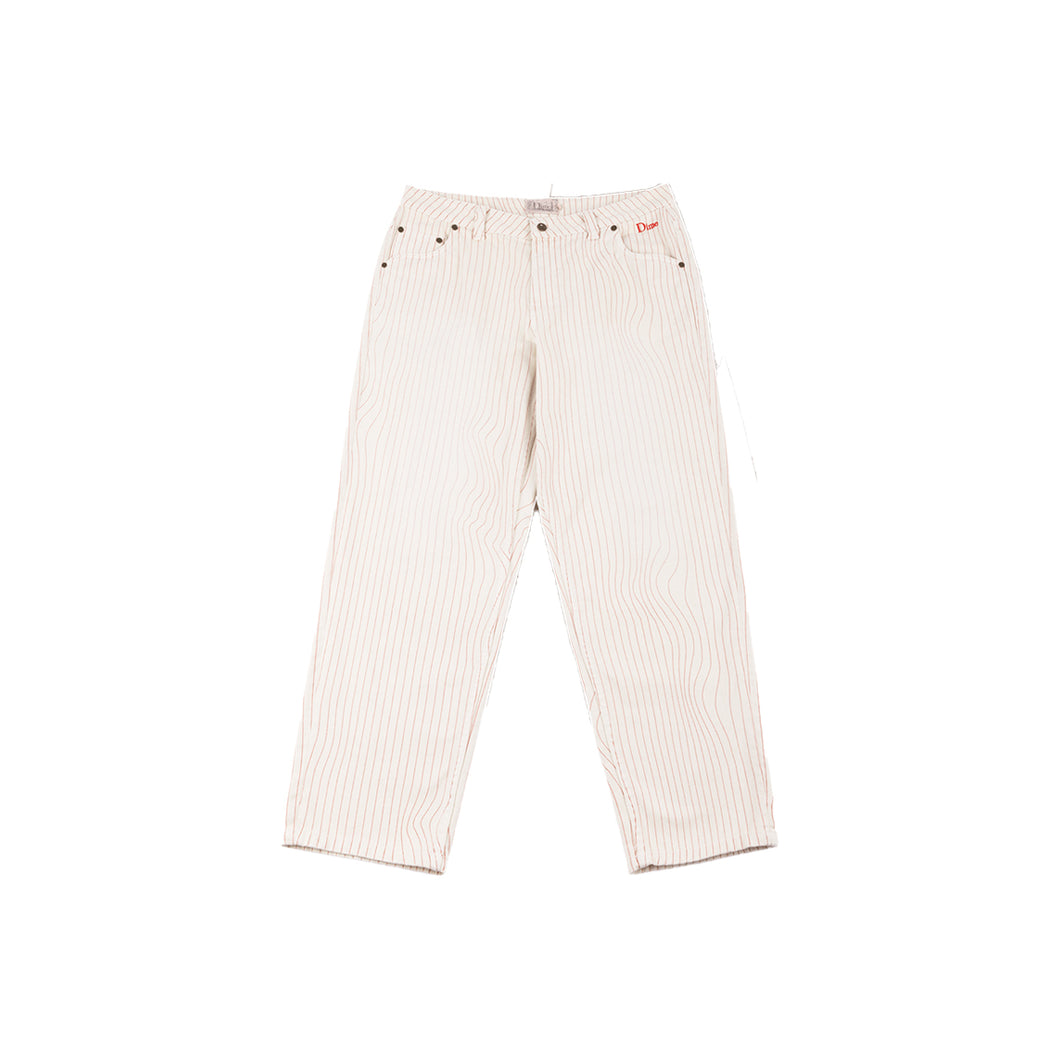CLASSIC RELAXED DENIM PANTS - WARM WHITE (STRIPED)