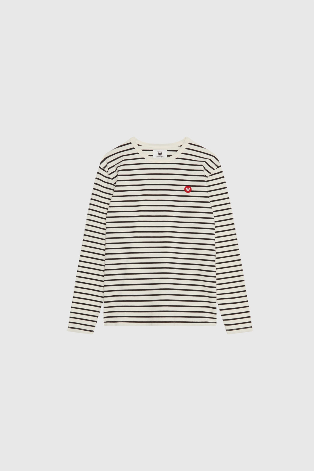 MEL LONGSLEEVE GOTS - OFF WHITE/BLACK STRIPES