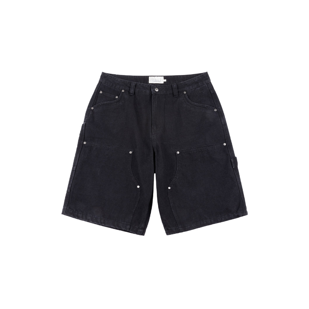 CARPENTER DENIM SHORTS - JET BLACK