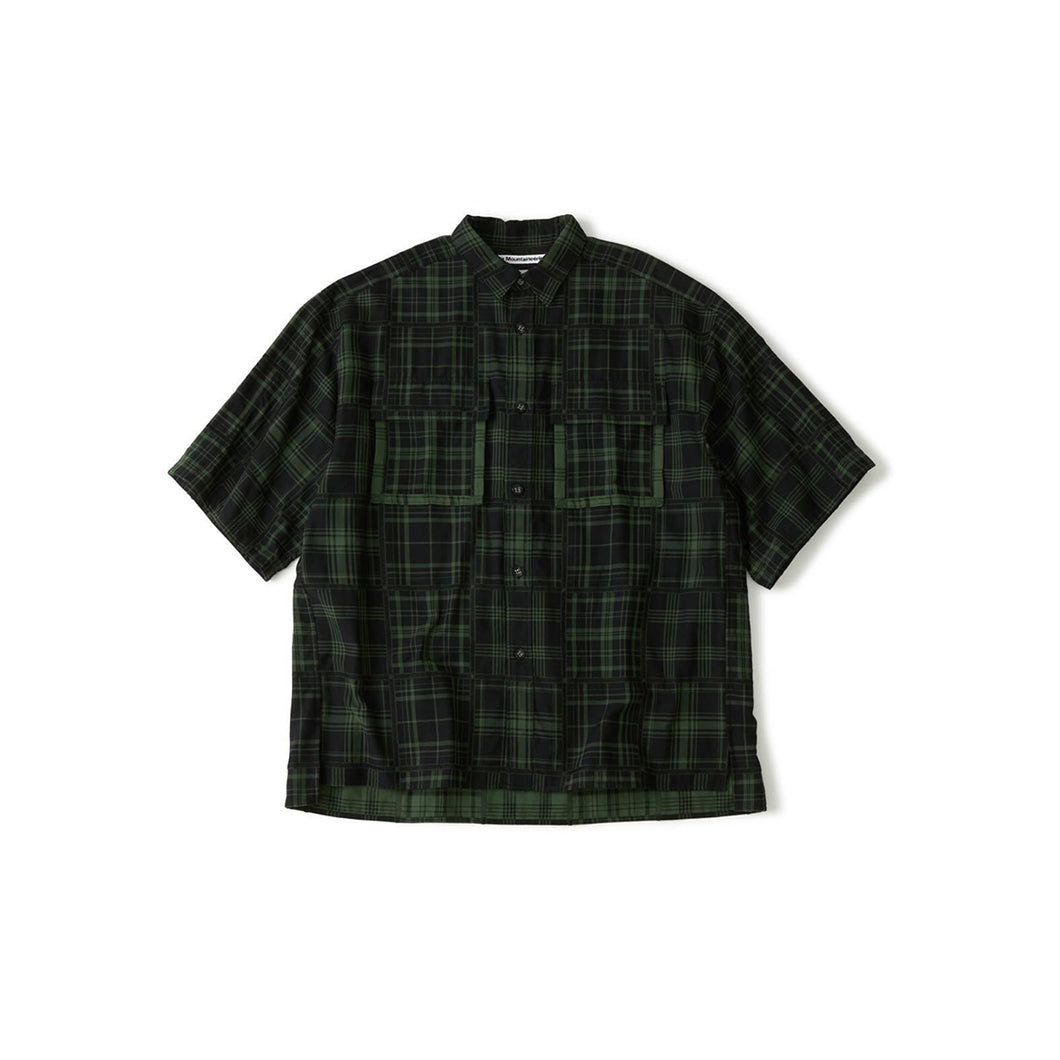 CHECK JACQUARD SHORT SLEEVE SHIRT - BLACK/GREEN