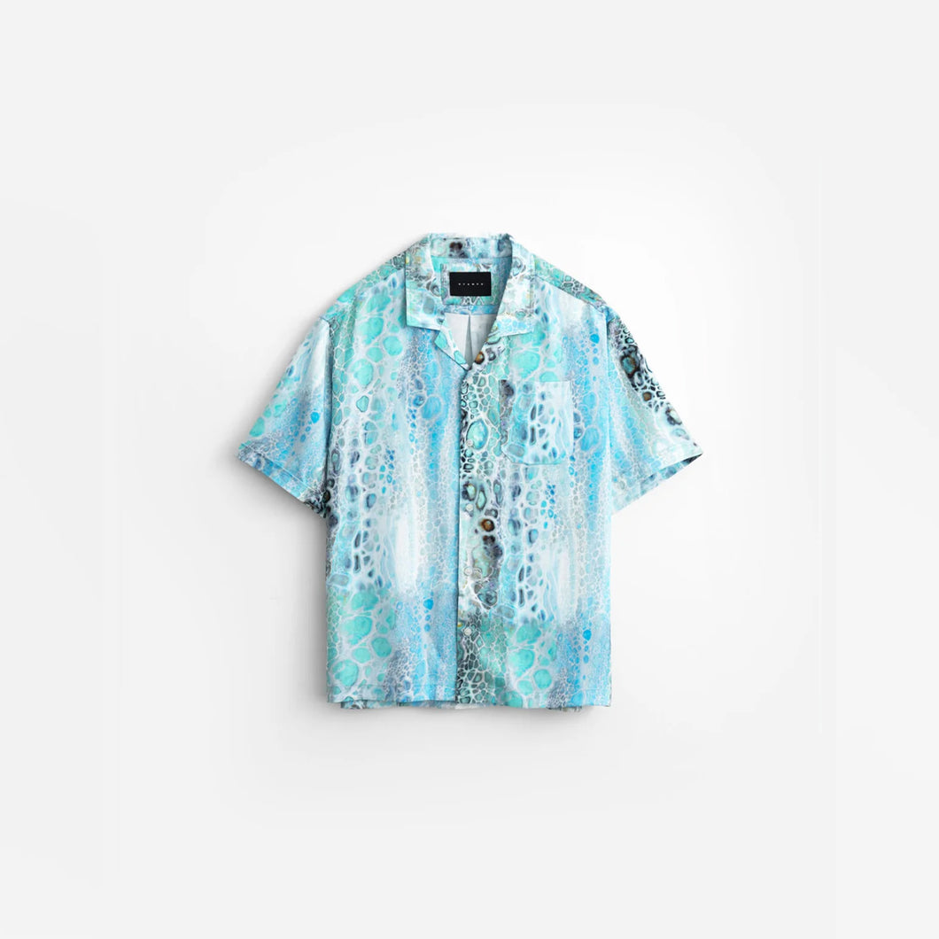 MALIBU LEOPARD CAMP COLLAR BUTTONDOWN - MALIBU LEOPARD PRINT