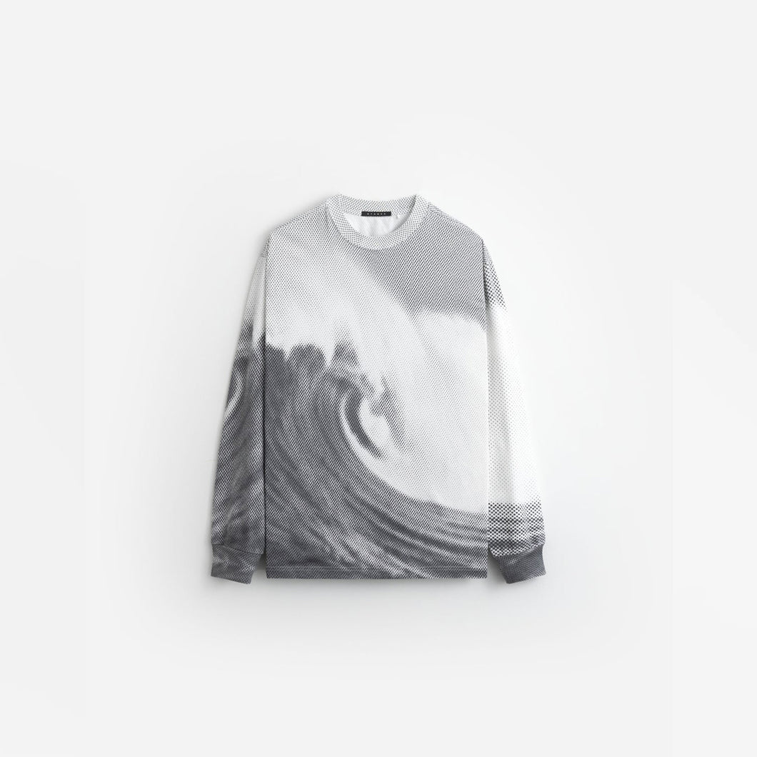 BLACK WAVE LS RELAXED TEE - BLACK WAVE PRINT