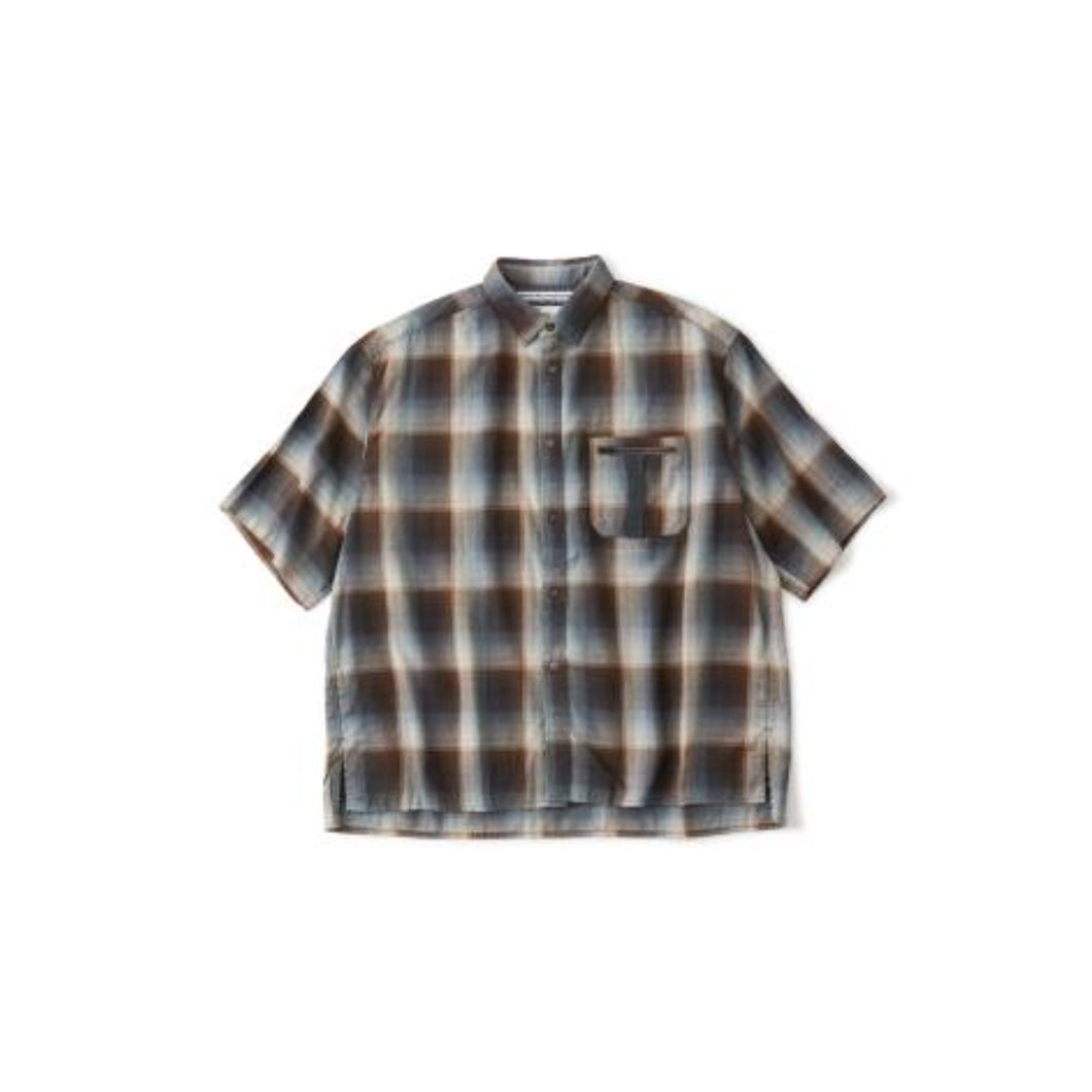 MID GUSSET SLEEVE CHECK SHIRT - GRAY