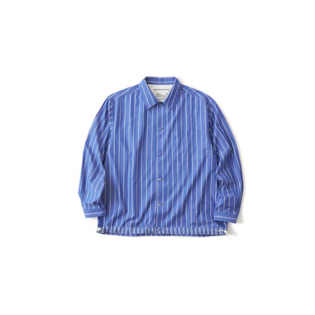MID GUSSET SLEEVE STRIPE SHIRT BLOUSON - BLUE