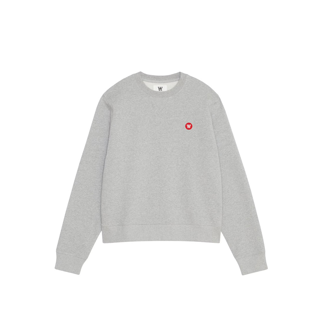 WWASH CROPPED SWEATSHIRT GOTS - GREY MELANGE