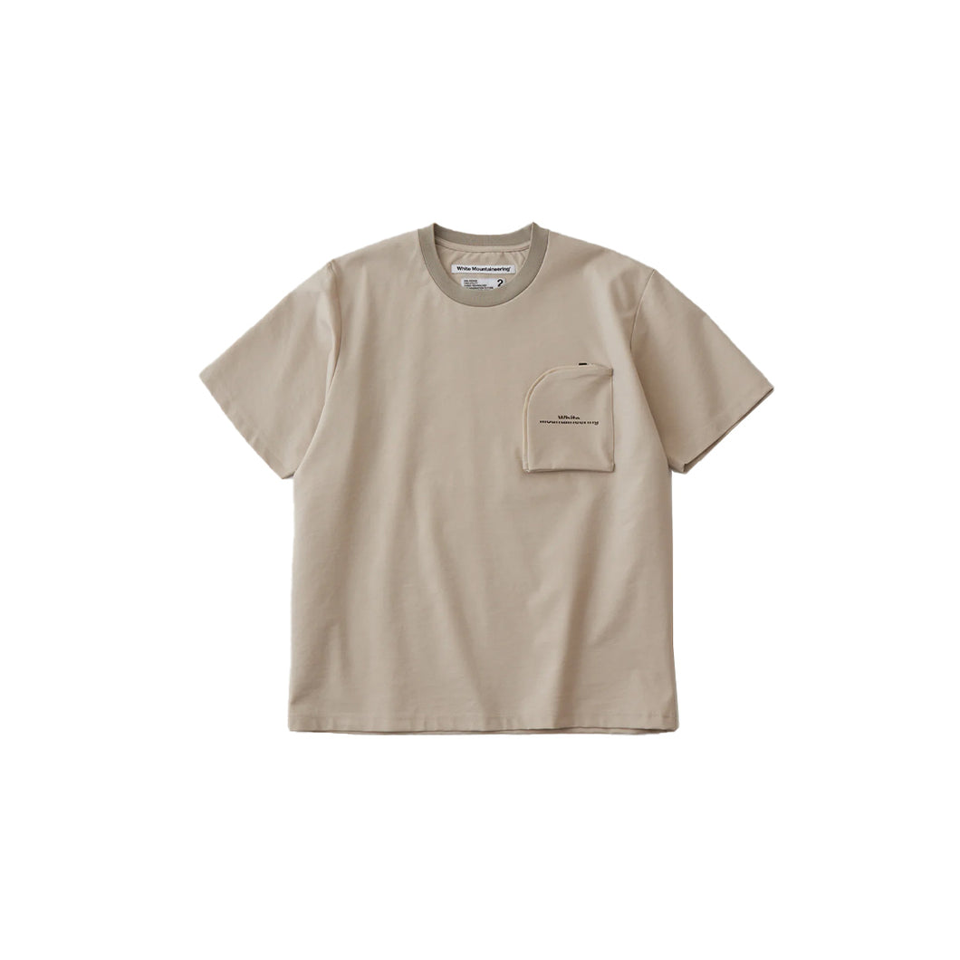 ZIP POCKET T-SHIRT - BEIGE