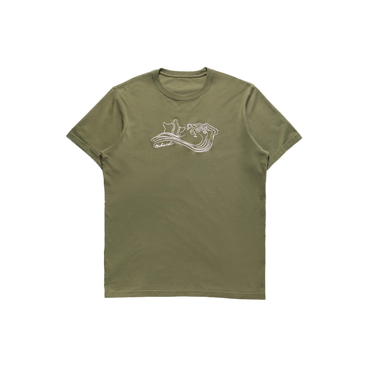 SONGKRAN EMBROIDERED T-SHIRT ORGANIC COTTON JERSE - OLIVE