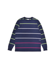 Load image into Gallery viewer, POP STRIPED LONGSLEEVE T-SHIRT - NAVY
