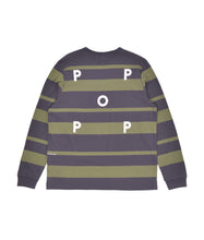 Load image into Gallery viewer, STRIPED LOGO LONGSLEEVE T-SHIRT - OLIVINE
