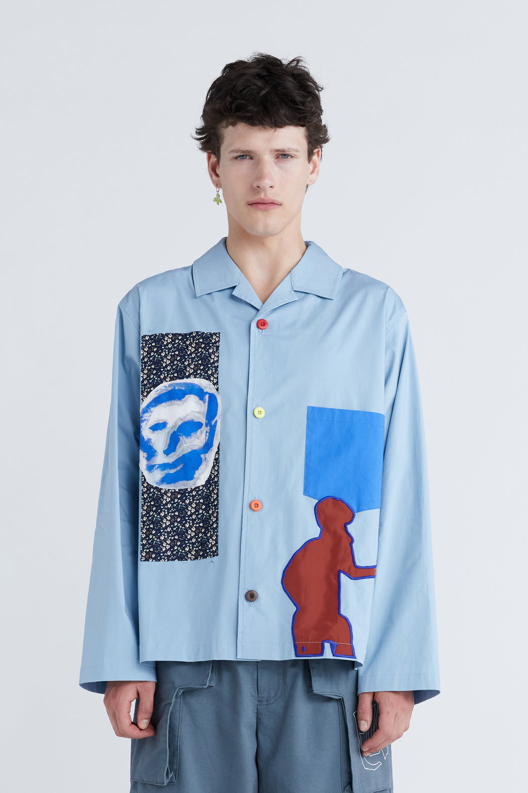 SADIE LASKA PIECES LS SHIRT - SMOCK BLUE