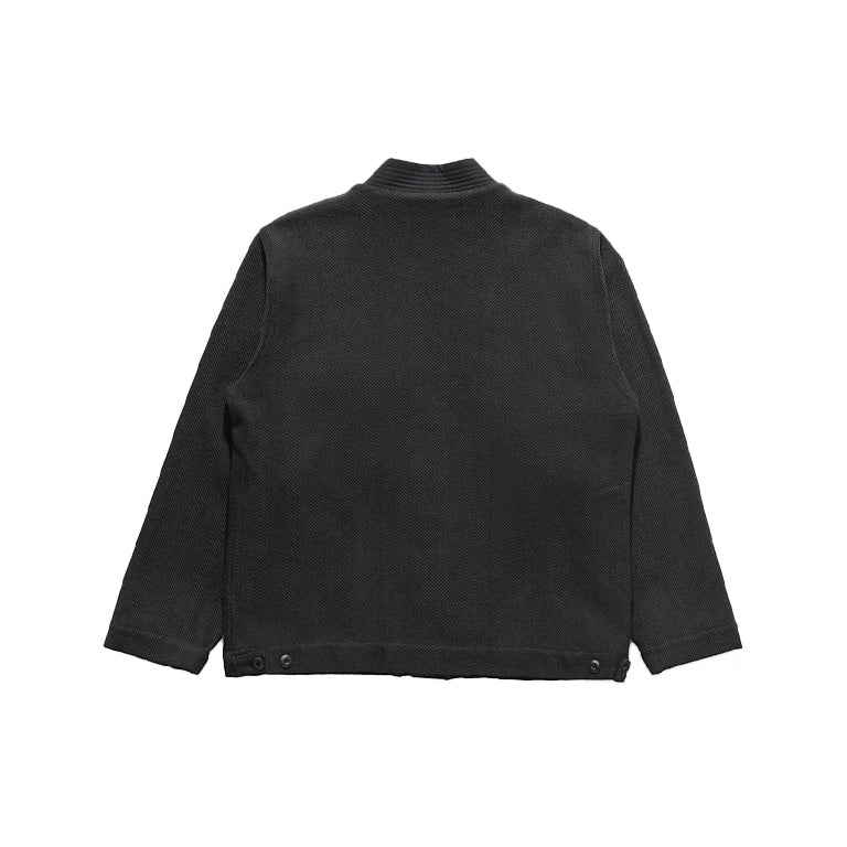 KIMONO DECK JACKET HERRINGBONE COTTON P - BLACK – LOCUS