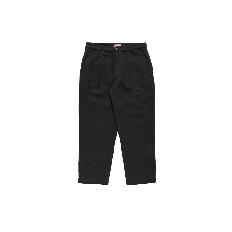 LOOSE DECK PANTS HERRINGBONE COTTON P - BLACK