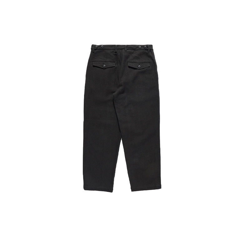 LOOSE DECK PANTS HERRINGBONE COTTON P - BLACK – LOCUS