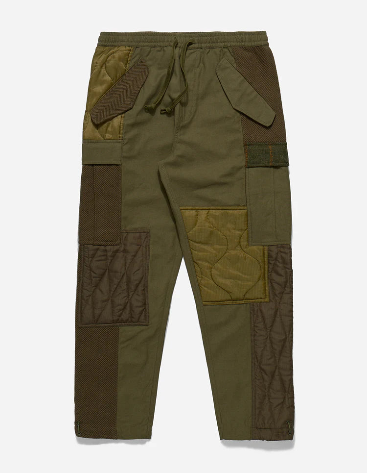 UPCYCLED CARGO TRACKPANTS - OLIVE
