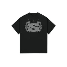 Load image into Gallery viewer, CHROME FLAME RELAXED TEE - BLACK
