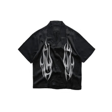Load image into Gallery viewer, CHROME FLAME CAMP COLLAR BUTTONDOWN - BLACK
