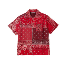 Load image into Gallery viewer, SHIRT RED VINTAGE BANDANA PATCHWORK SHIRT SS
