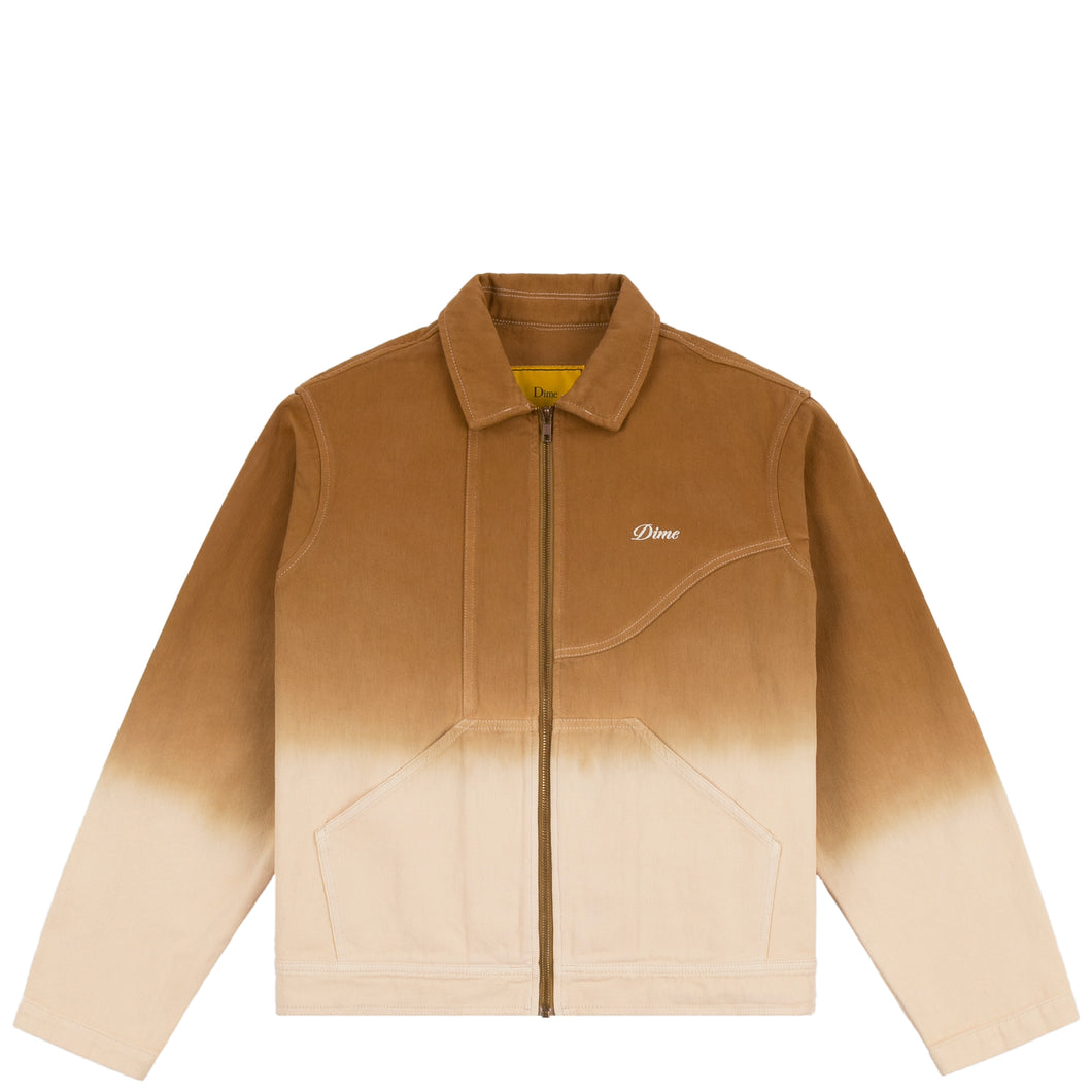 DIPPED TWILL JACKET - COFFEE
