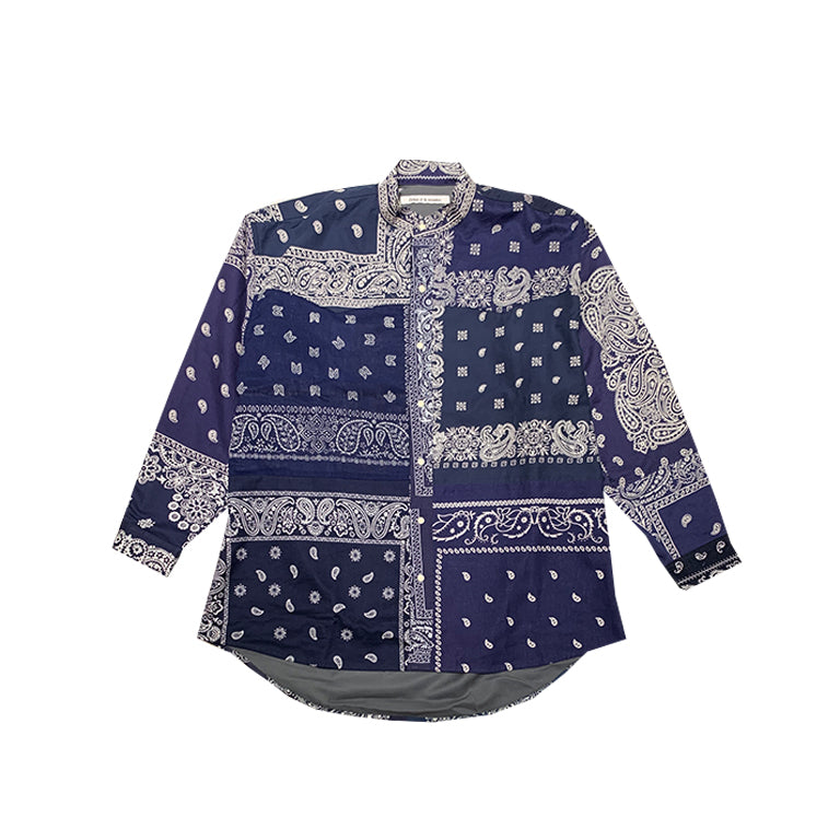 BANDANA PATCHWORK SHIRT LS SP - NAVY