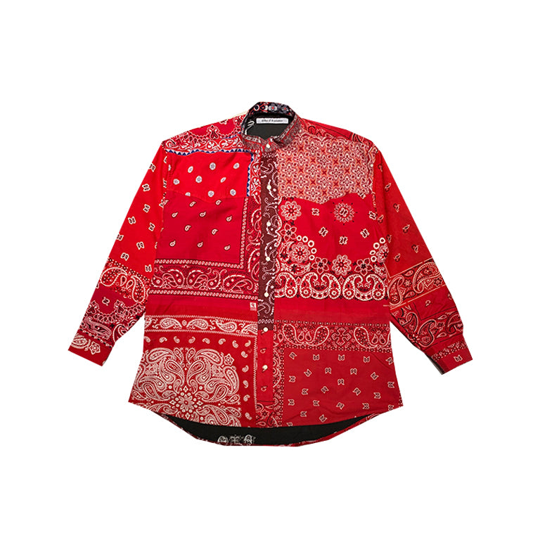 BANDANA PATCHWORK SHIRT LS - RED