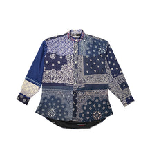 Load image into Gallery viewer, BANDANA PATCHWORK SHIRT LS SP - NAVY
